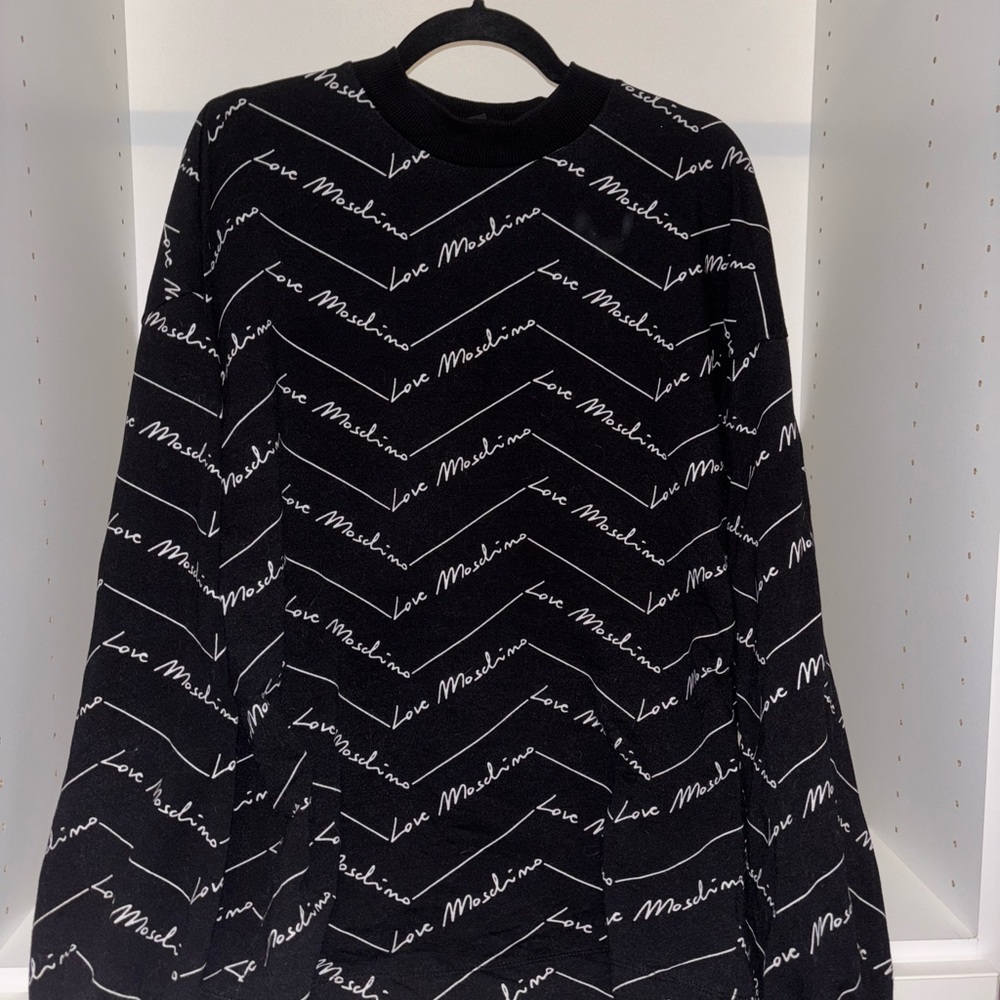 Love Moschino Black and White Patterned Sweater